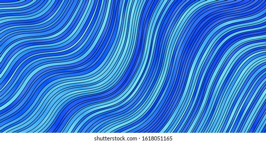 Light BLUE vector texture with curves. Gradient illustration in simple style with bows. Best design for your posters, banners.