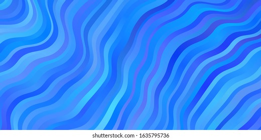 Light BLUE vector texture with curves. Colorful abstract illustration with gradient curves. Design for your business promotion.
