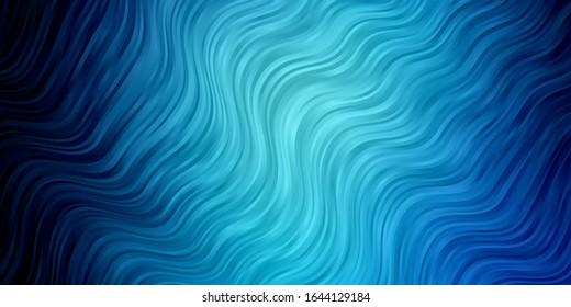 Textura vectorial AZUL claro con curvas. Ilustración abstracta con arcos degradados. Mejor diseño para afiches, banners.