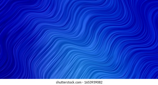 Light BLUE vector texture with curves. Illustration in abstract style with gradient curved.  Pattern for business booklets, leaflets