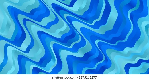 Light BLUE vector texture with curves. Abstract illustration with bandy gradient lines. Template for your UI design.