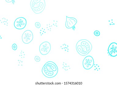 Light BLUE vector texture with delicious snacks. Decorative illustration with food on abstract template. Template for meal cooking in kitchen.