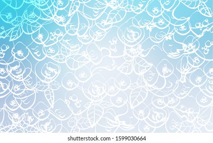 Light BLUE vector texture with delicious snacks. Glitter abstract sketch with gourmet food. Pattern for ad, booklets, leaflets of restaurants.