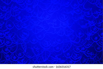 Light BLUE vector texture with delicious snacks. Fast Food on blurred abstract background with colorful gradient. Pattern for ad, booklets, leaflets of restaurants.