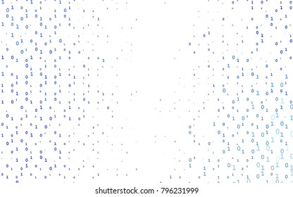 Light BLUE vector texture with Digit characters. Shining colorful illustration with isolated Digit signs. The pattern can be used as ads, poster, banner for books.