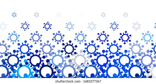 Light BLUE vector texture with disease symbols. Simple design in abstract style with infection forms. Simple drawing against danger fever.