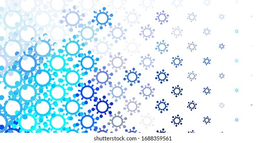 Light BLUE vector texture with disease symbols. Colorful  gradient illness symbols in simple abstract style. Simple drawing against danger fever.