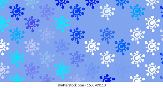 Light BLUE vector texture with disease symbols. Abstract illustration with biological gradient shapes. Simple design against epidemic information.