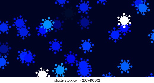 Textura vectorial azul claro con símbolos de la enfermedad. Ilustración abstracta con formas de gradiente biológico. Diseño para la alerta de riesgo biológico.