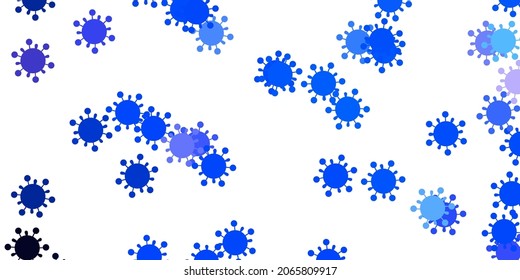 Light blue vector texture with disease symbols. Abstract illustration with biological gradient shapes. Best design for quarantine events.