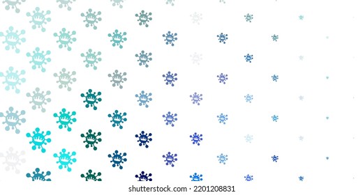 Light blue vector texture with disease symbols. Smart illustration with covid signs in decorative style. Design for biohazard warning.