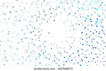 Light BLUE vector  texture with disks. Illustration with set of shining colorful abstract circles. The pattern can be used for ads, leaflets of liquid.