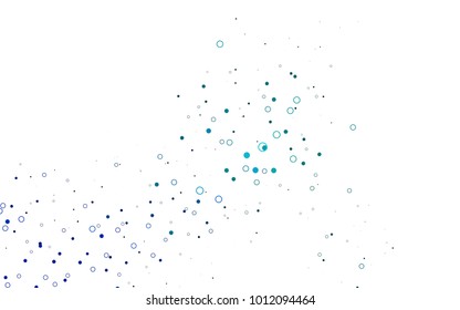 Light BLUE vector  texture with disks. Glitter abstract illustration with blurred drops of rain. Pattern can be used as texture of water, rain drops.