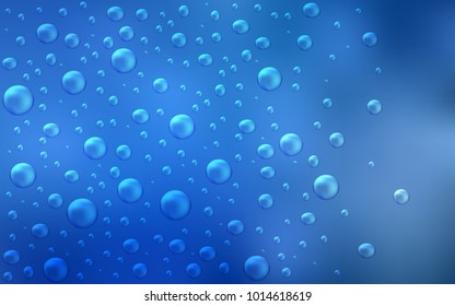 Light BLUE vector texture with disks. Blurred bubbles on abstract background with colorful gradient. Pattern can be used as texture of water, rain drops.