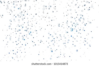 Light BLUE vector  texture with disks. Glitter abstract illustration with blurred drops of rain. Pattern can be used as texture of water, rain drops.