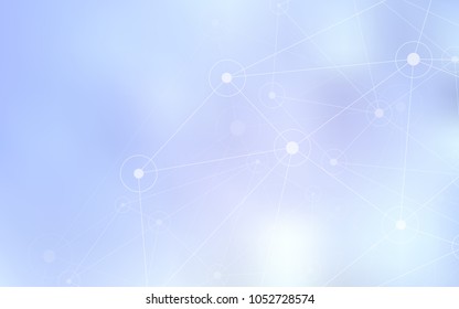 Light BLUE vector texture with disks, lines. Decorative design in abstract style with triangle structure. Pattern can be used for ads, leaflets.