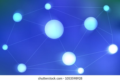 Light BLUE vector texture with disks, lines. Abstract illustration with colorful discs and triangles. Pattern can be used for futuristic ad, booklets.