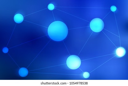 Light BLUE vector texture with disks, lines. Glitter abstract illustration with connection of triangle structure. New design for ad, poster, banner of your website.