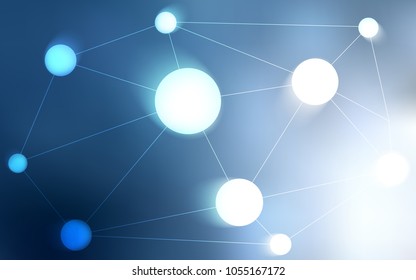 Light BLUE vector texture with disks, lines. Illustration with set of colorful abstract circles and lines. Pattern can be used as texture of wallpapers.