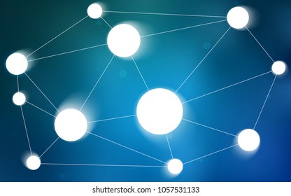 Light BLUE vector texture with disks, lines. Modern abstract colorful illustration with spheres and lines. Pattern can be used for beautiful websites.