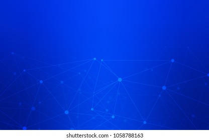 Light BLUE vector texture with disks, lines. Glitter abstract illustration with connection of triangle structure. New design for ad, poster, banner of your website.