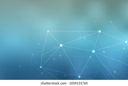 Light BLUE vector texture with disks, lines. Abstract illustration with colorful discs and triangles. Pattern can be used for futuristic ad, booklets.