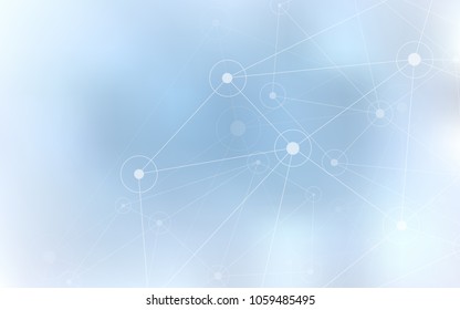 Light BLUE vector texture with disks, lines. Modern abstract colorful illustration with spheres and lines. Pattern can be used for futuristic ad, booklets.