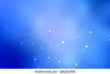 Light BLUE vector texture with disks, lines. Abstract illustration with colorful discs and triangles. Completely new template for your brand book.