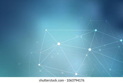 Light BLUE vector texture with disks, lines. Abstract illustration with colorful discs and triangles. Pattern can be used for ads, leaflets.