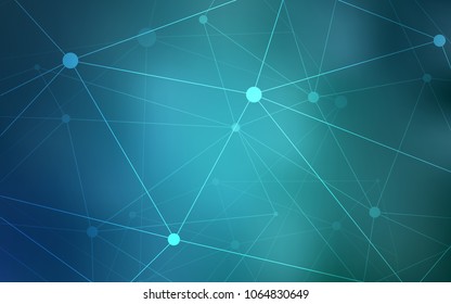 Light BLUE vector texture with disks, lines. Modern abstract colorful illustration with spheres and lines. Pattern can be used for ads, leaflets.