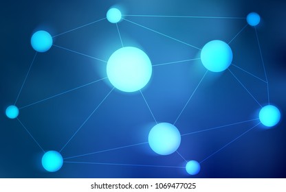 Light BLUE vector texture with disks, lines. Decorative design in abstract style with triangle structure. Pattern can be used for beautiful websites.