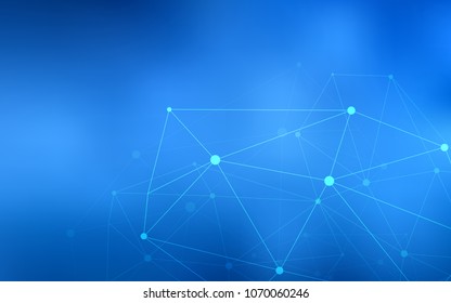Light BLUE vector texture with disks, lines. Modern abstract colorful illustration with spheres and lines. Pattern can be used for ads, leaflets.