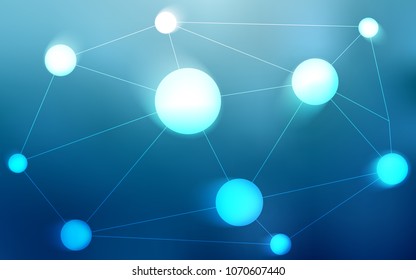 Light BLUE vector texture with disks, lines. Illustration with set of colorful abstract circles and lines. Pattern can be used for futuristic ad, booklets.