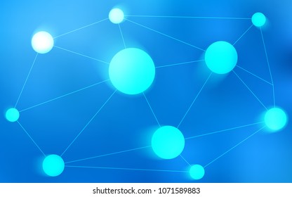 Light BLUE vector texture with disks, lines. Design with connection of dots and lines on colorful background. Beautiful design for your business advert.