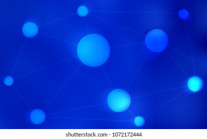 Light BLUE vector texture with disks, lines. Colorful illustration with circles and lines in futuristic style. Pattern can be used for futuristic ad, booklets.