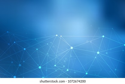 Light BLUE vector texture with disks, lines. Decorative design in abstract style with triangle structure. Pattern can be used as texture of wallpapers.
