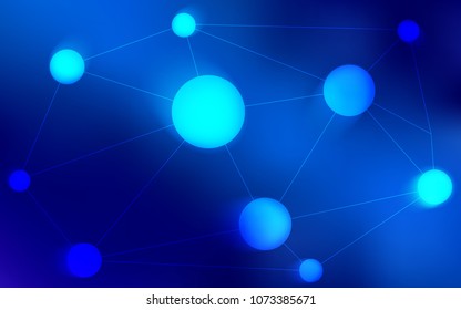 Light BLUE vector texture with disks, lines. Decorative design in abstract style with triangle structure. Pattern can be used for ads, leaflets.