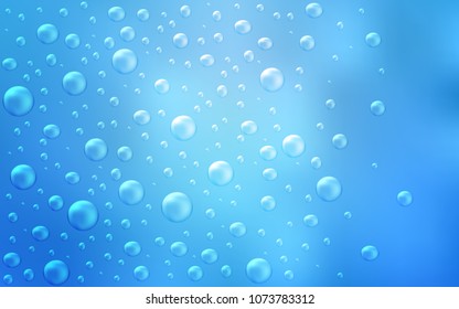 Light BLUE vector texture with disks. Illustration with set of shining colorful abstract circles. Pattern can be used as texture of water, rain drops.