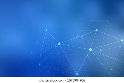 Light BLUE vector texture with disks, lines. Modern abstract colorful illustration with spheres and lines. New design for ad, poster, banner of your website.
