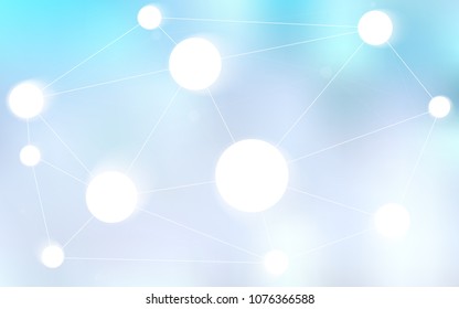 Light BLUE vector texture with disks, lines. Colorful illustration with circles and lines in futuristic style. Pattern can be used for futuristic ad, booklets.