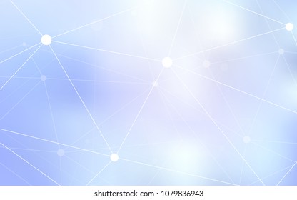 Light BLUE vector texture with disks, lines. Modern abstract colorful illustration with spheres and lines. Beautiful design for your business advert.