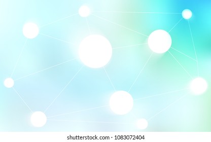 Light BLUE vector texture with disks, lines. Modern abstract colorful illustration with spheres and lines. Completely new template for your brand book.