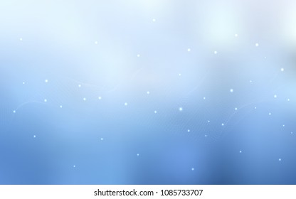 Light BLUE vector texture with disks. Glitter abstract illustration with blurred drops of rain. New design for ad, poster, banner of your website.