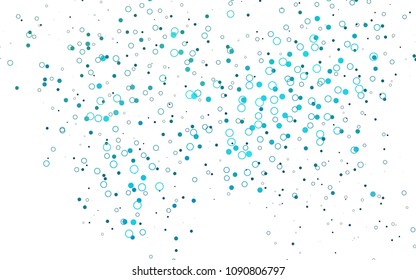 Light BLUE vector  texture with disks. Illustration with set of shining colorful abstract circles. Pattern can be used as texture of water, rain drops.