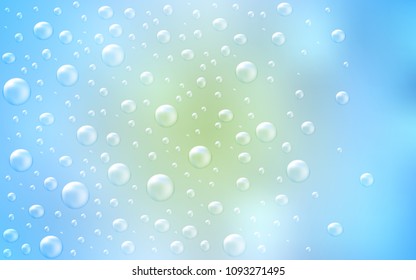 Light BLUE vector texture with disks. Glitter abstract illustration with blurred drops of rain. New design for ad, poster, banner of your website.