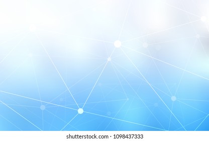 Light BLUE vector texture with disks, lines. Modern abstract colorful illustration with spheres and lines. Pattern can be used as texture of wallpapers.