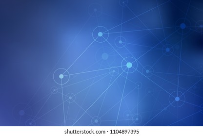 Light BLUE vector texture with disks, lines. Decorative design in abstract style with triangle structure. Pattern can be used for futuristic ad, booklets.
