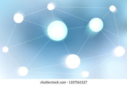 Light BLUE vector texture with disks, lines. Illustration with set of colorful abstract circles and lines. Pattern can be used for ads, leaflets.