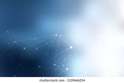 Light BLUE vector texture with disks, lines. Design with connection of dots and lines on colorful background. Beautiful design for your business advert.