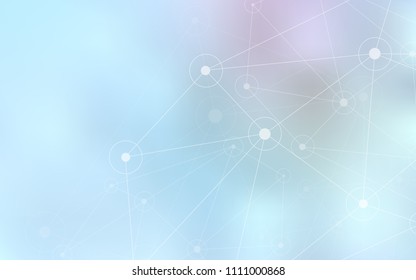 Light BLUE vector texture with disks, lines. Abstract illustration with colorful discs and triangles. Pattern can be used for futuristic ad, booklets.